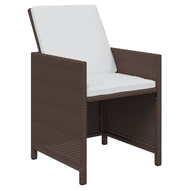 Table et chaises de jardin 12 places en résine tressée marron avec verre trempé