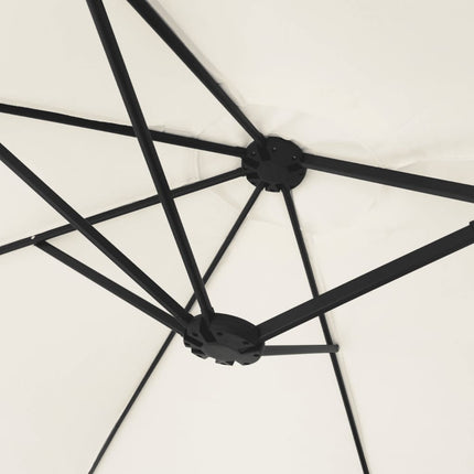 Parasol de jardin à double tête avec led blanc sable 449 x 265 cm