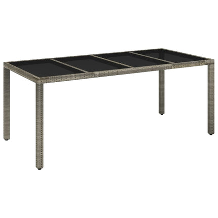 Table et fauteuils de jardin 8 places inclinables en résine tressée grise et acacia