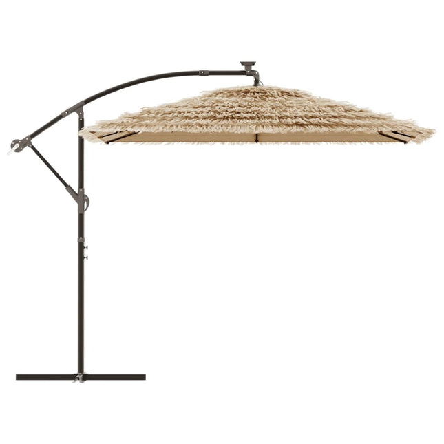 Parasol de jardin avec led et mât en acier marron 269 x 269 x 235 cm