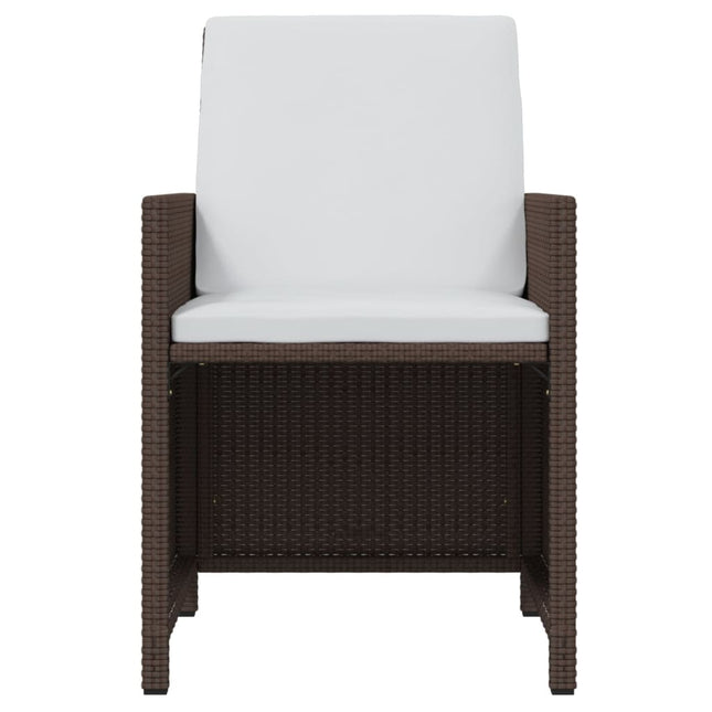 Table et chaises de jardin 12 places en résine tressée marron avec verre trempé