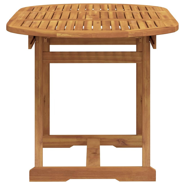 Table ronde extensible et 4 fauteuils inclinables de jardin en acacia massif et textilène bleu