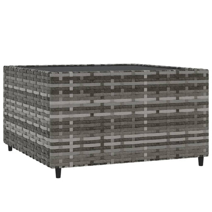 Salon de jardin d'angle avec table basse résine tressée gris anthracite