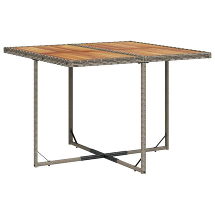 Table et chaises de jardin 4 places en résine tressée et acacia