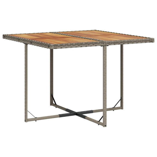 Table et chaises de jardin 4 places en résine tressée et acacia