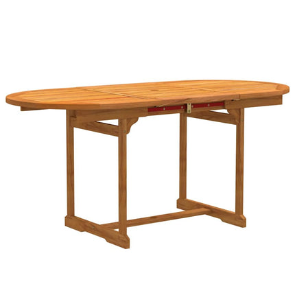 Table ovale extensible et 4 fauteuils inclinables de jardin en acacia massif et textilène noire