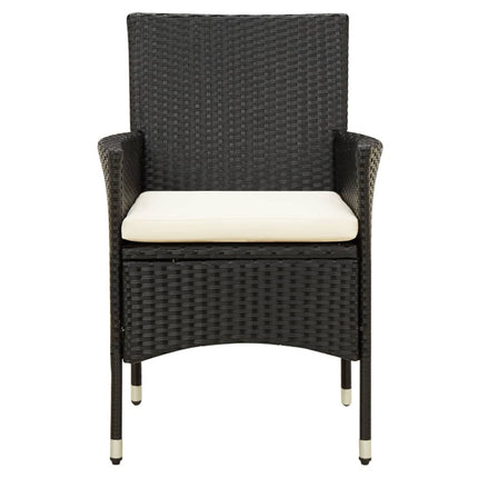 Table et fauteuils de jardin 8 places résine tressée noire et acacia