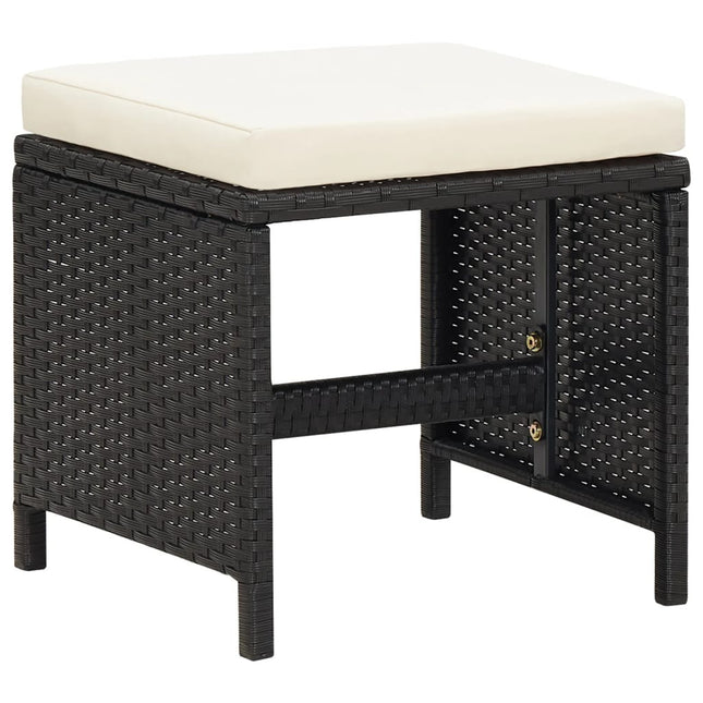 Table et chaises de jardin 20 places en résine tressée noire