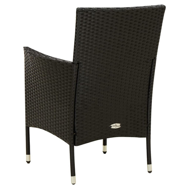 Table et fauteuils de jardin 8 places résine tressée noire et acacia