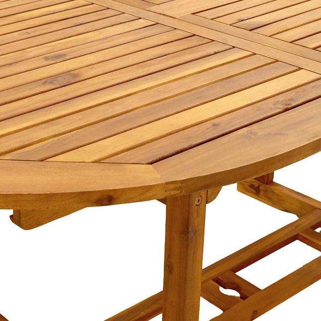 Table ronde extensible et 4 fauteuils inclinables de jardin en acacia massif et textilène taupe