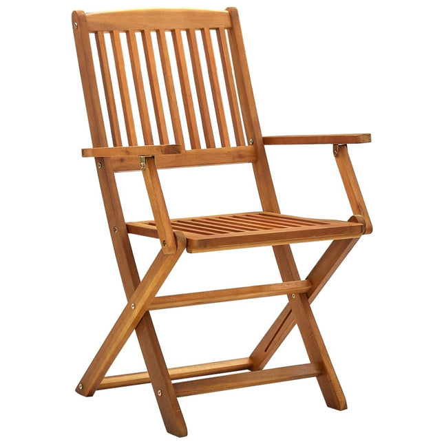 Lot de 4 chaises pliantes de jardin en acacia massif