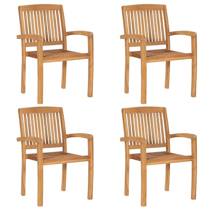 Table ronde et 4 chaises de jardin en teck massif
