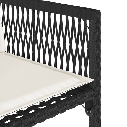 Table et fauteuils de jardin 8 places en résine tressée noire