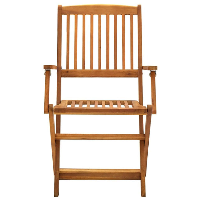 Lot de 4 chaises pliantes de jardin en acacia massif