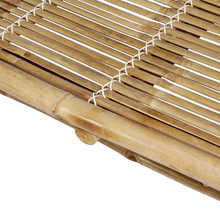 Bain de soleil double en bambou avec dossier réglable et matelas marron
