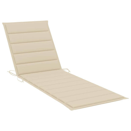 Bain de soleil double en bambou avec dossier réglable et matelas crème