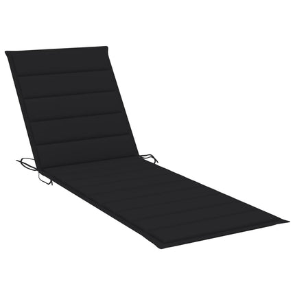Bain de soleil double en bambou avec dossier réglable et matelas noire