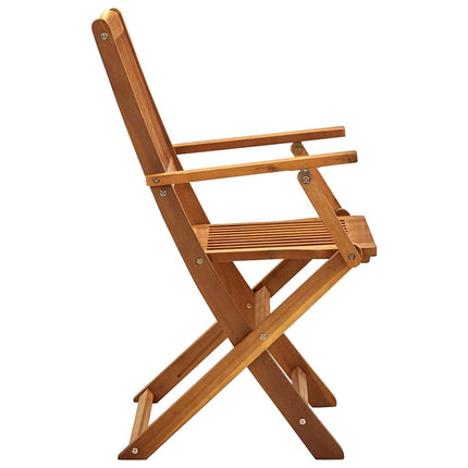 Lot de 4 chaises pliantes de jardin en acacia massif