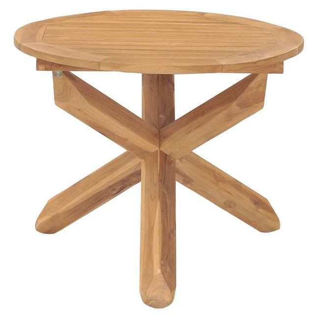 Table ronde et 4 chaises de jardin en teck massif