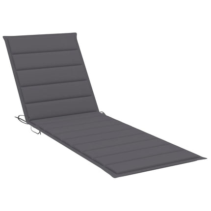 Bain de soleil double en bambou avec dossier réglable et matelas gris foncé