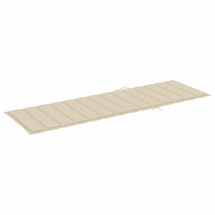 Bain de soleil double en bambou avec dossier réglable et matelas crème