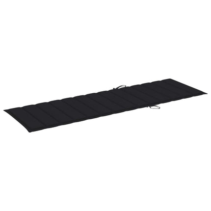 Bain de soleil double en bambou avec dossier réglable et matelas noire
