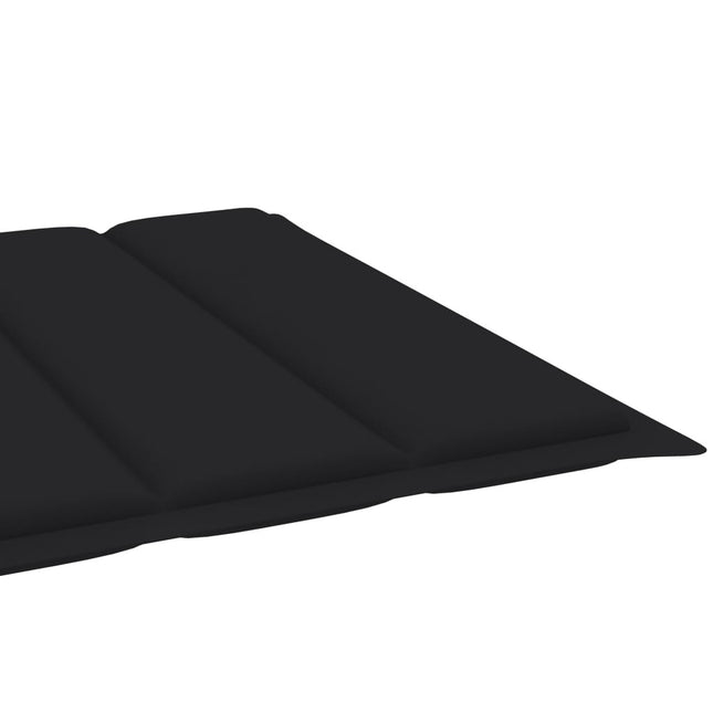 Bain de soleil double en bambou avec dossier réglable et matelas noire