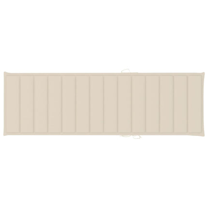 Bain de soleil double en bambou avec dossier réglable et matelas crème