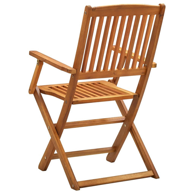 Lot de 4 chaises pliantes de jardin en acacia massif