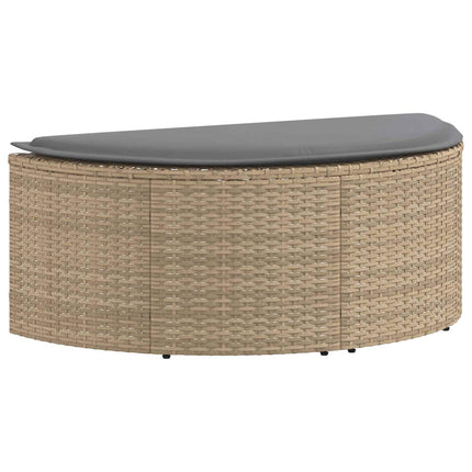 Canapé de jardin 2 places avec parasol résine tressée beige et gris clair