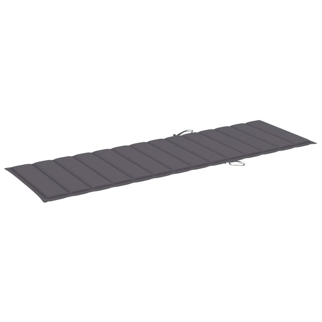 Bain de soleil double en bambou avec dossier réglable et matelas gris foncé
