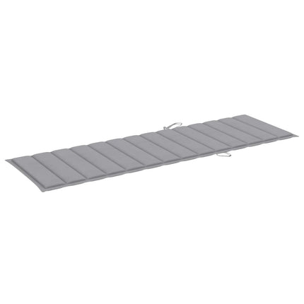 Bain de soleil double en bambou avec dossier réglable et matelas gris clair