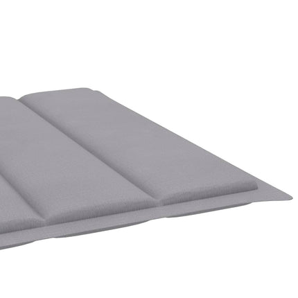 Bain de soleil double en bambou avec dossier réglable et matelas gris clair