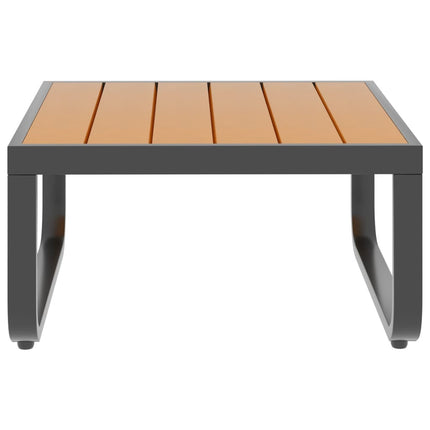 Salon de jardin d'angle aluminium avec coussins noirs