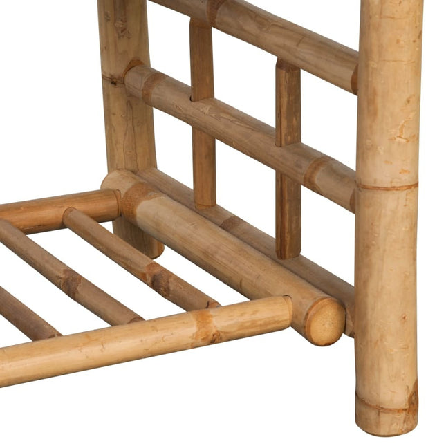 Salon de jardin avec banc, chaises et table en bambou