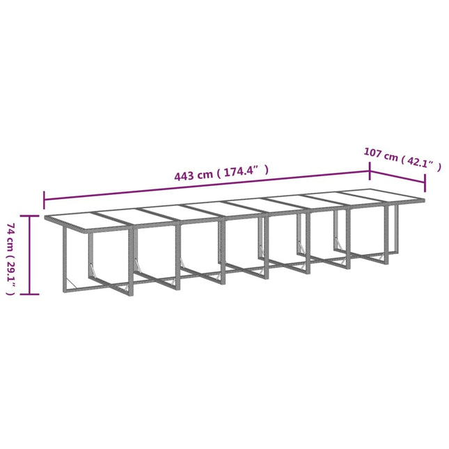 Table et chaises de jardin 20 places en résine tressée noire