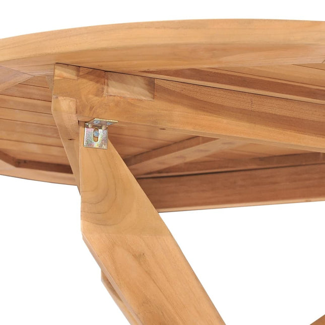 Table ronde et 4 chaises de jardin en teck massif