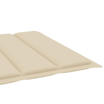 Bain de soleil double en bambou avec dossier réglable et matelas crème