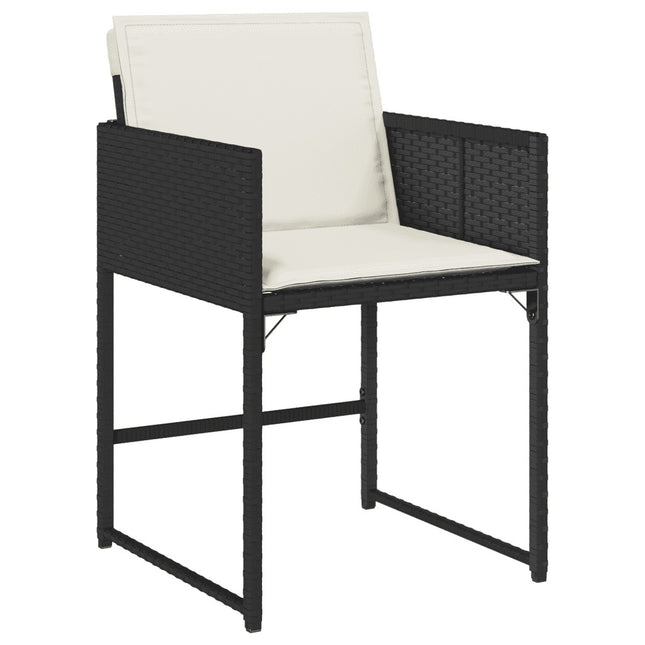 Table et chaises de jardin 12 places en résine tressée noire avec plateau en verre trempé
