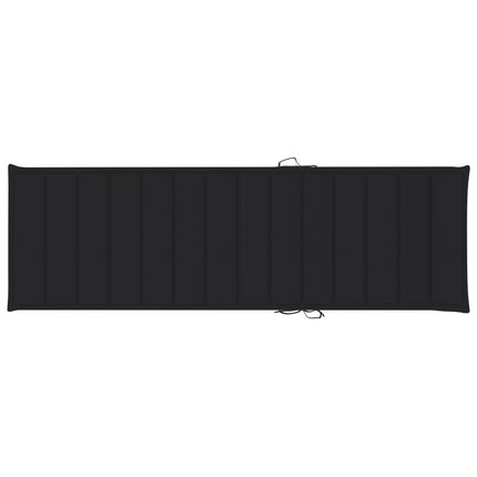 Bain de soleil double en bambou avec dossier réglable et matelas noire