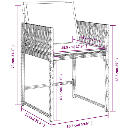 Table et fauteuils de jardin 8 places en résine tressée noire