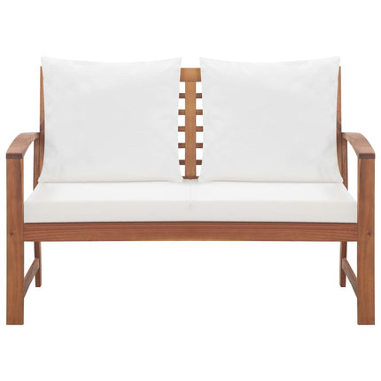 Salon de jardin avec banc, 2 chaises et table en acacia