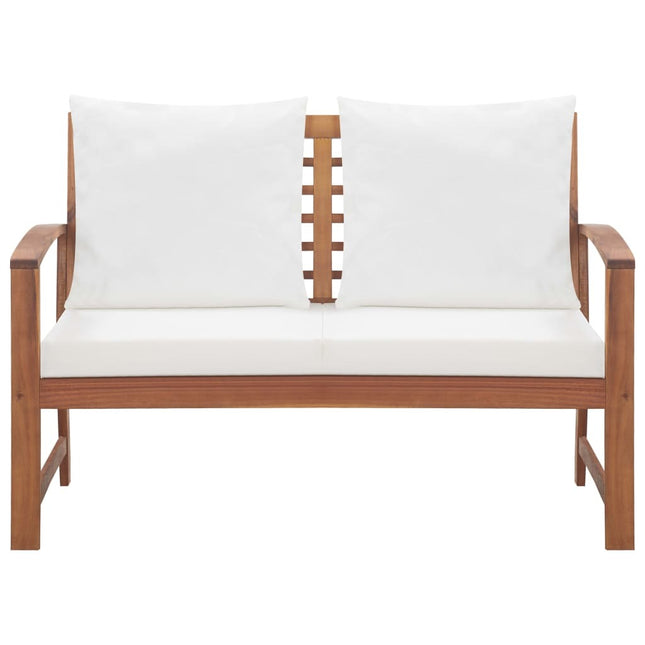 Salon de jardin avec banc, 2 chaises et table en acacia