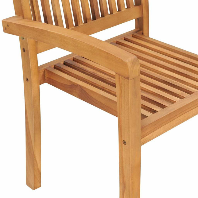 Table ronde et 4 chaises de jardin en teck massif