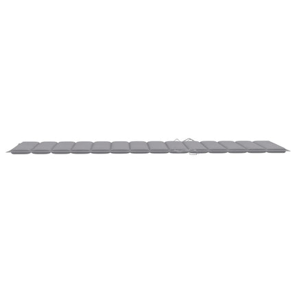 Bain de soleil double en bambou avec dossier réglable et matelas gris clair