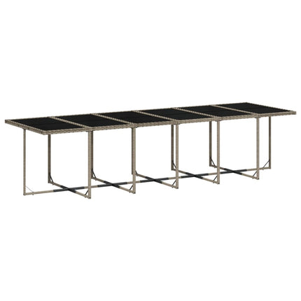 Table et chaises de jardin 16 places en résine tressée avec coussins