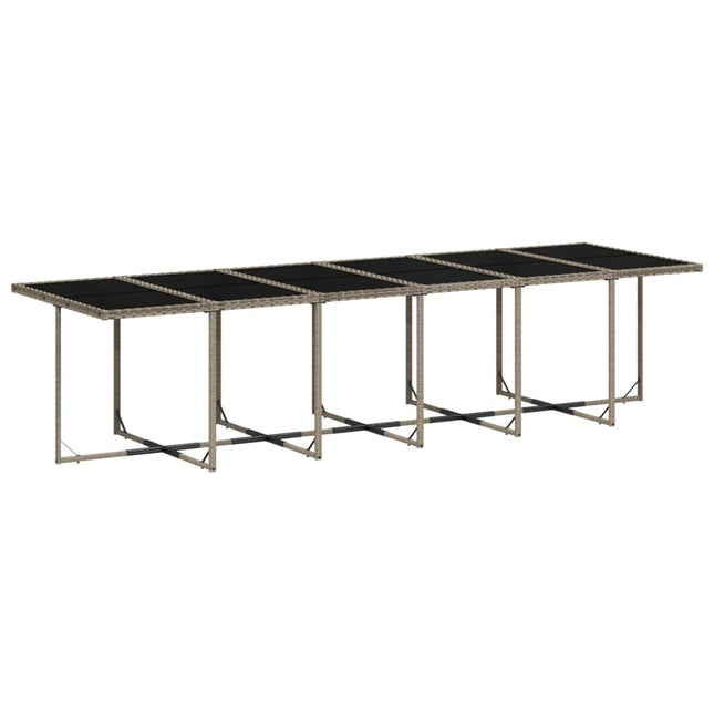 Table et chaises de jardin 16 places en résine tressée avec coussins