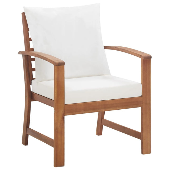 Salon de jardin avec banc, 2 chaises et table en acacia