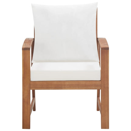Salon de jardin avec banc, 2 chaises et table en acacia