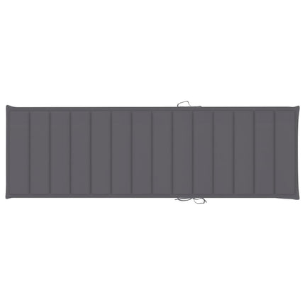 Bain de soleil double en bambou avec dossier réglable et matelas gris foncé